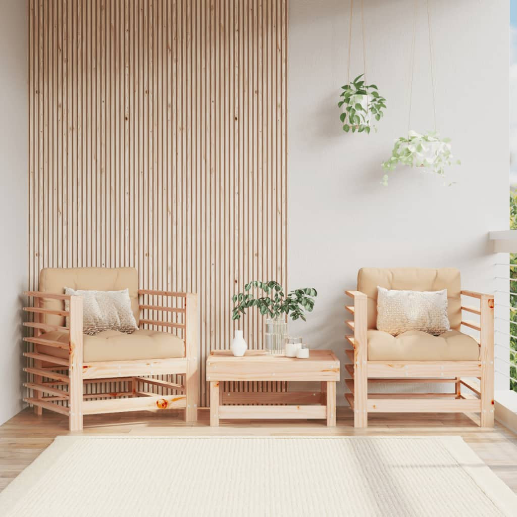 vidaXL Gartenstühle 2 Stk. Massivholz Kiefer