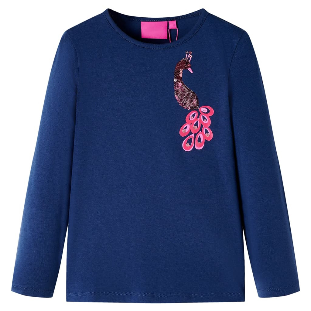 Kinder-Langarmshirt Marineblau 104