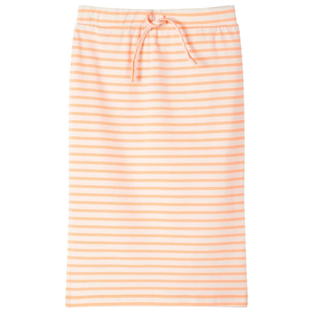 Kinderrock mit Streifen Gerade Neonorange 140