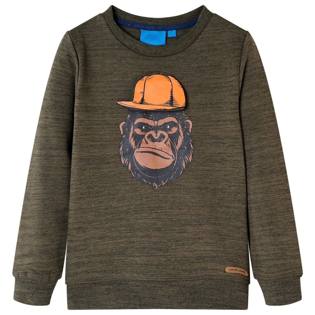 Kinder-Sweatshirt Dunkelkhaki Melange 104