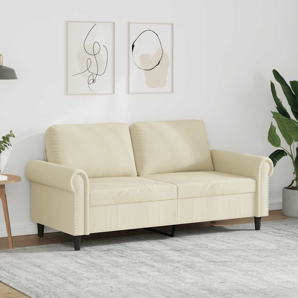 vidaXL 2-Sitzer-Sofa Creme 140 cm Kunstleder
