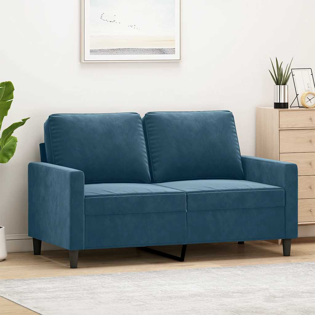 vidaXL 2-Sitzer-Sofa Blau 120 cm Samt