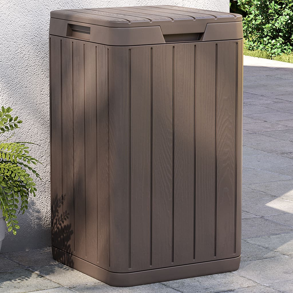 vidaXL Outdoor-Mülltonne Braun 38x38x65 cm PP