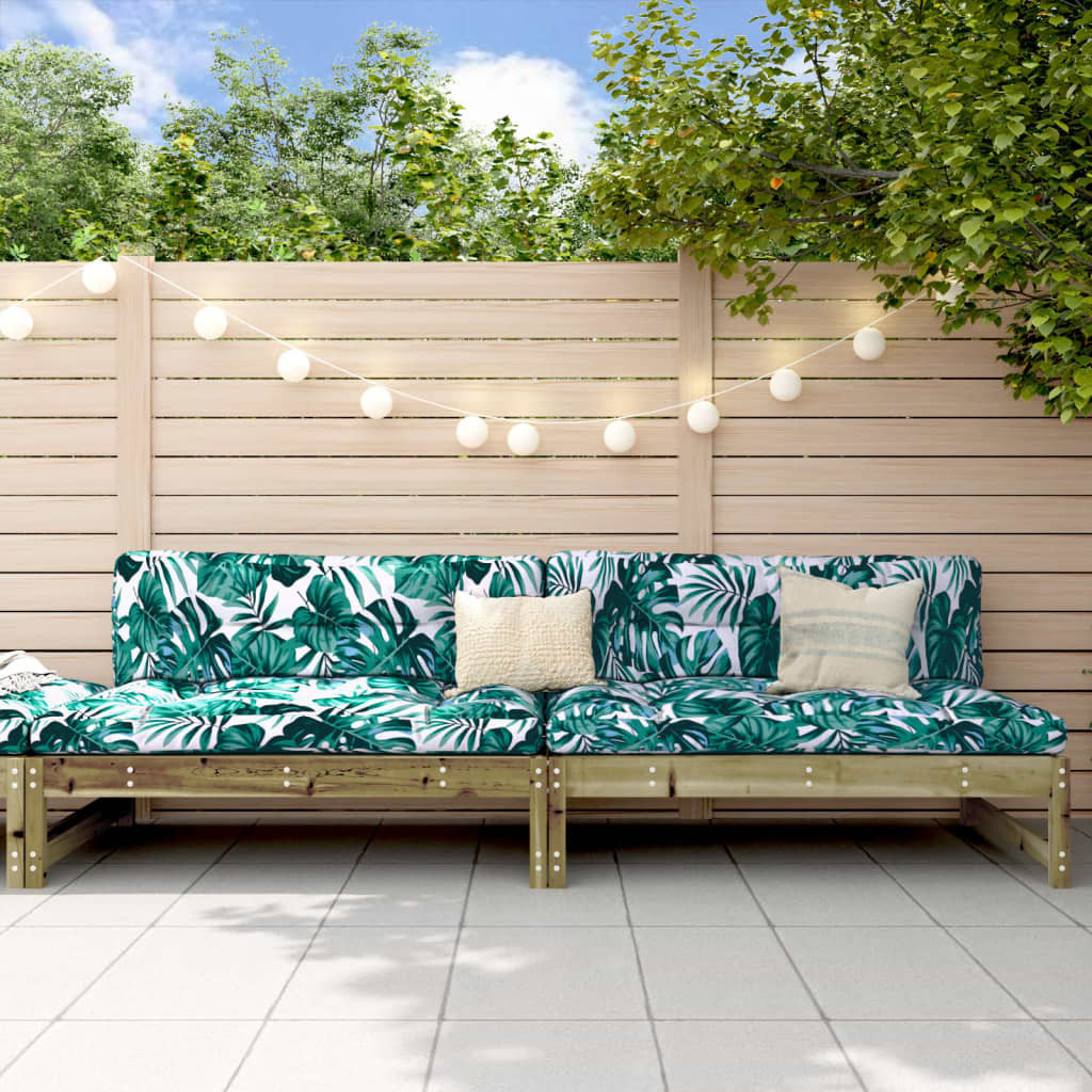 vidaXL Garten-Mittelsofas 2 Stk. 120x80 cm Kiefernholz Imprägniert