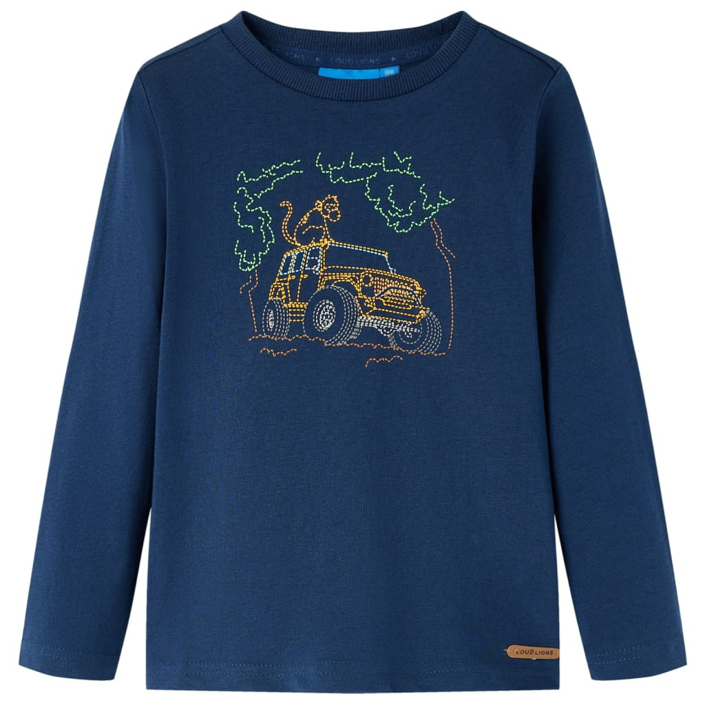 Kinder-Langarmshirt Marineblau 92