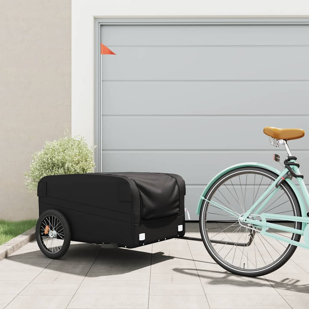 vidaXL Fahrradanhänger Schwarz 45 kg Eisen