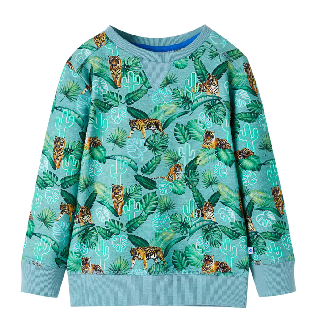Kinder-Sweatshirt Grün Meliert 92