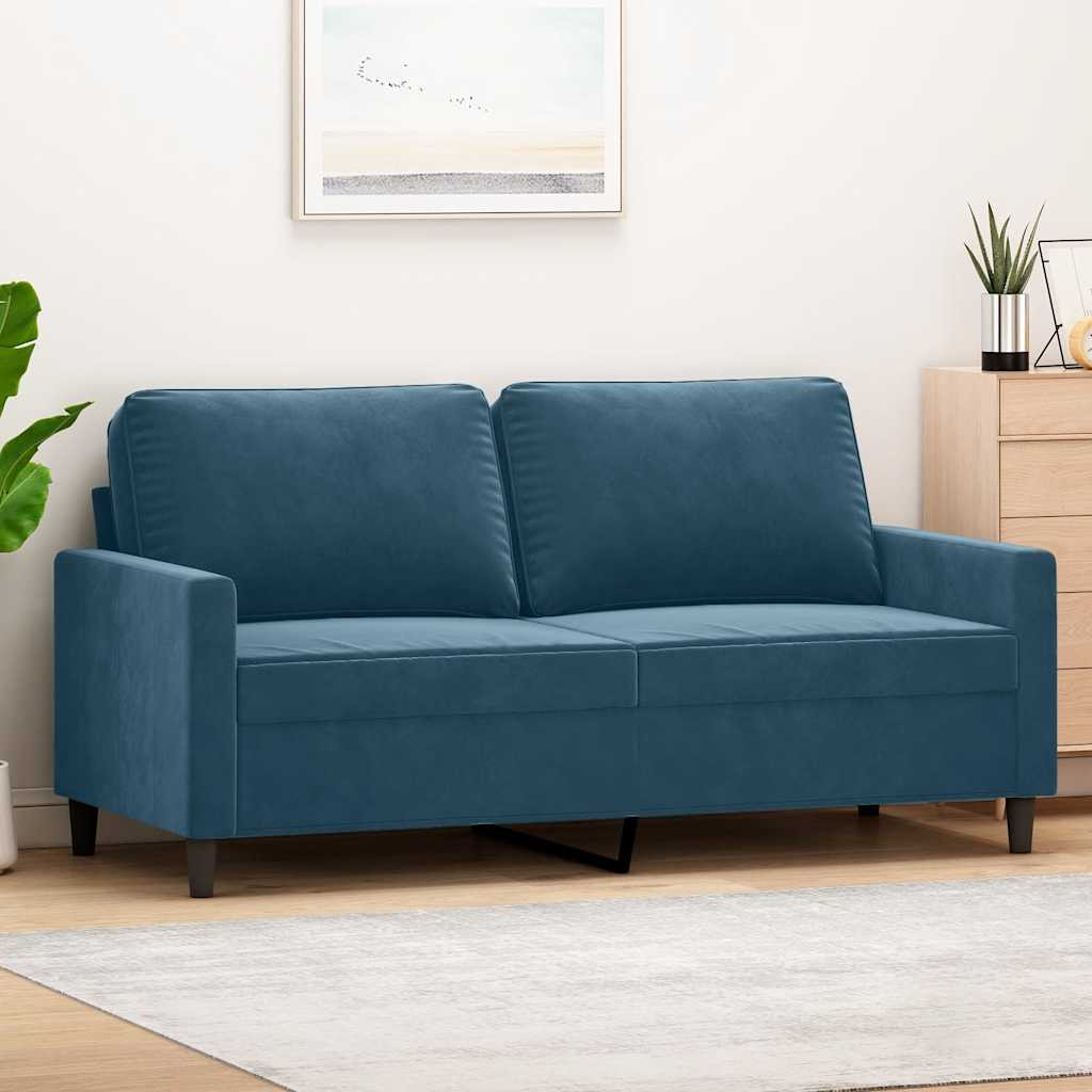 vidaXL 2-Sitzer-Sofa Blau 140 cm Samt