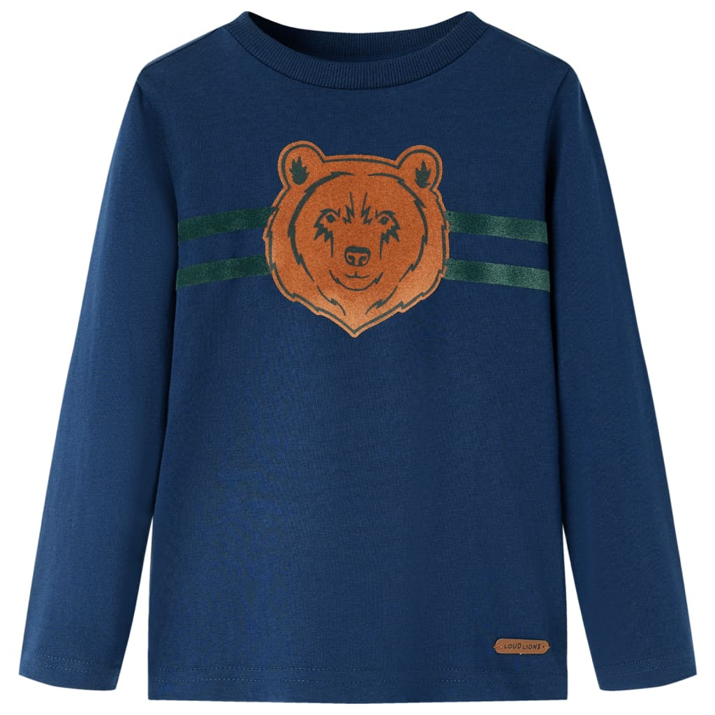 Kinder-Langarmshirt Marineblau 128