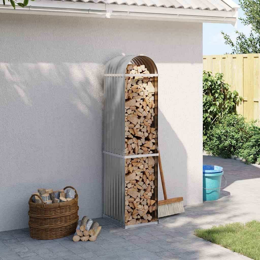 vidaXL Kaminholzunterstand Hellgrau 40x45x170 cm Verzinkter Stahl