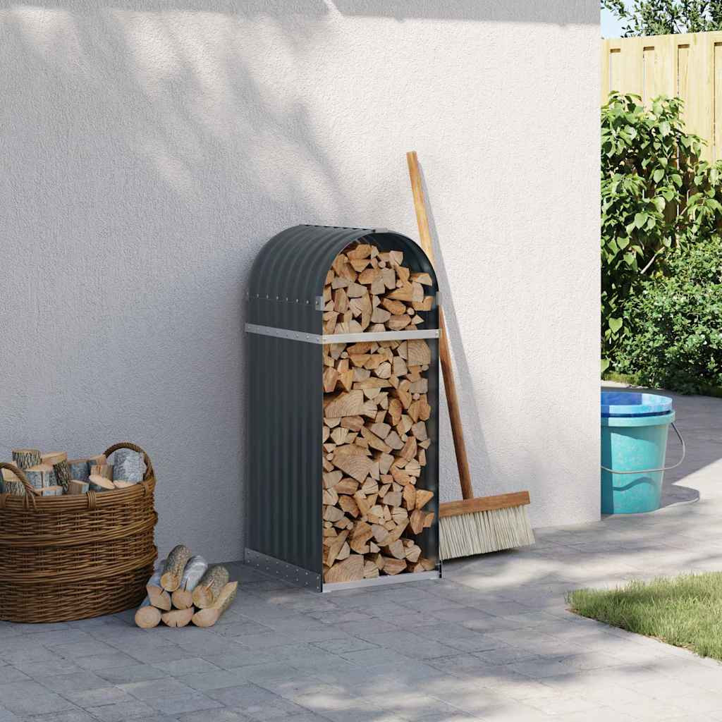 vidaXL Holzkorb Anthrazit 40x45x100 cm Verzinkter Stahl