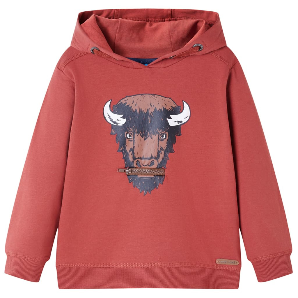 Kinder-Kapuzenpullover Dunkelrot 128