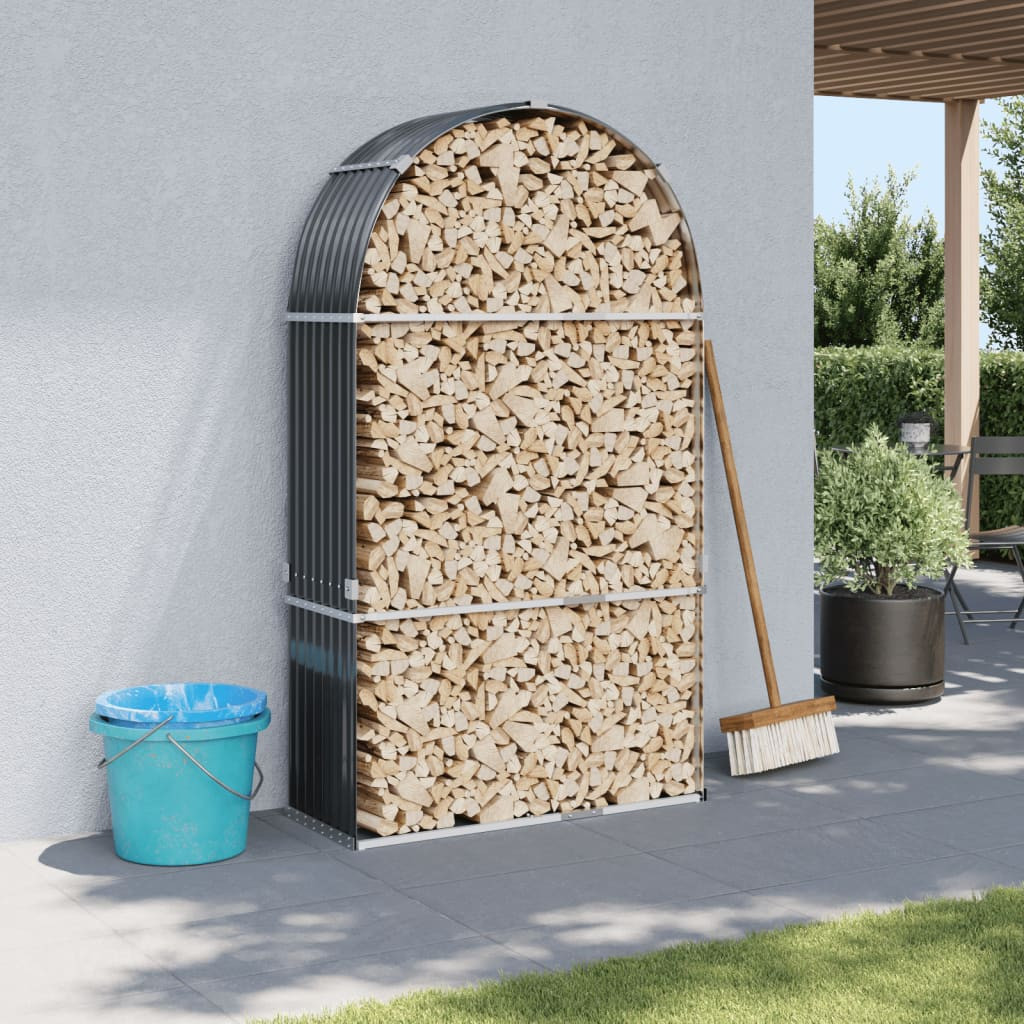 vidaXL Holzkorb Anthrazit 120 x 45 x 210 cm Verzinkter Stahl