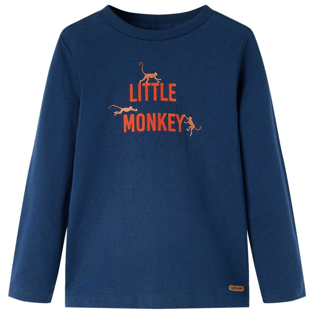 Kinder-Langarmshirt Marineblau 140