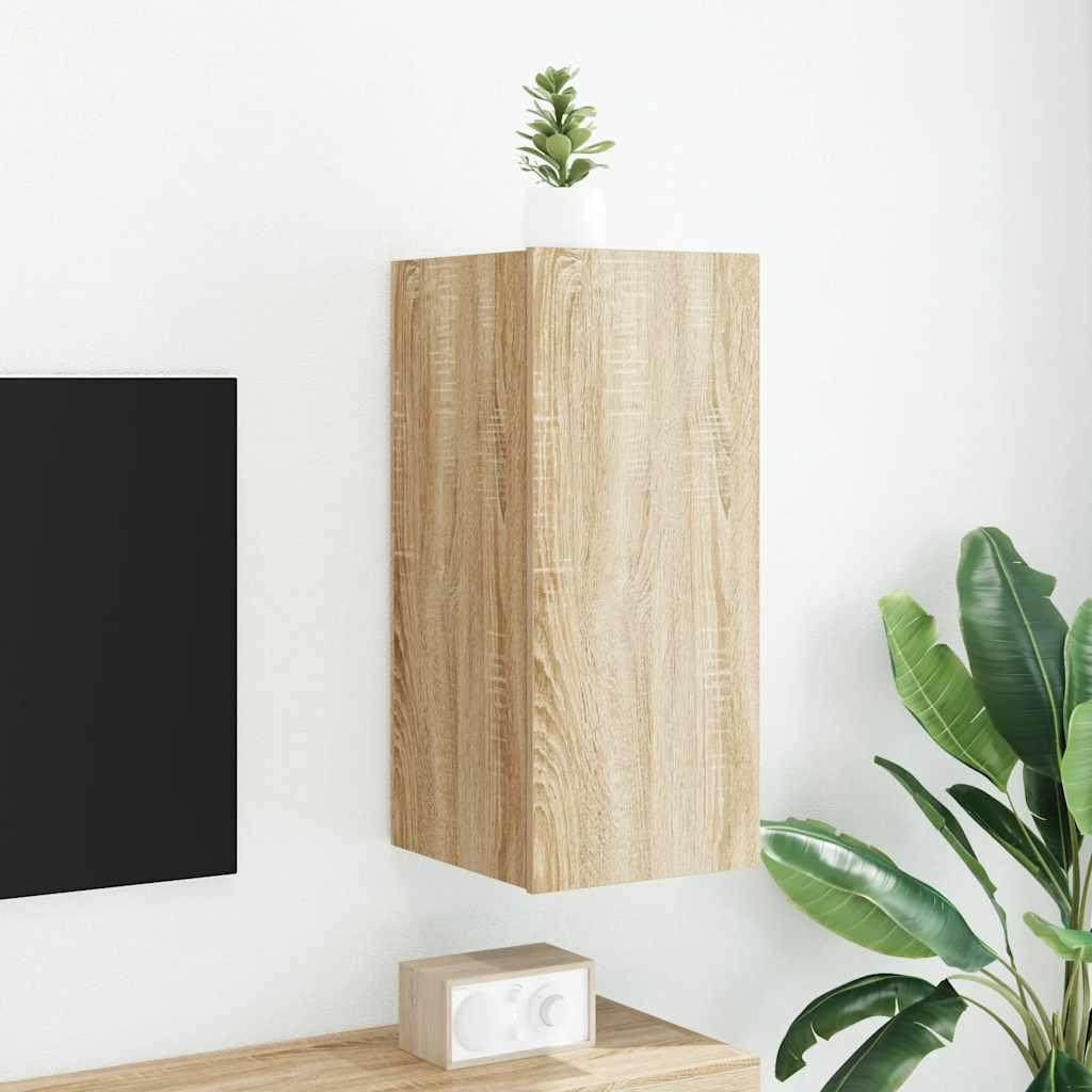 vidaXL TV-Wandschrank mit LED-Leuchten Sonoma-Eiche 30,5x35x70 cm