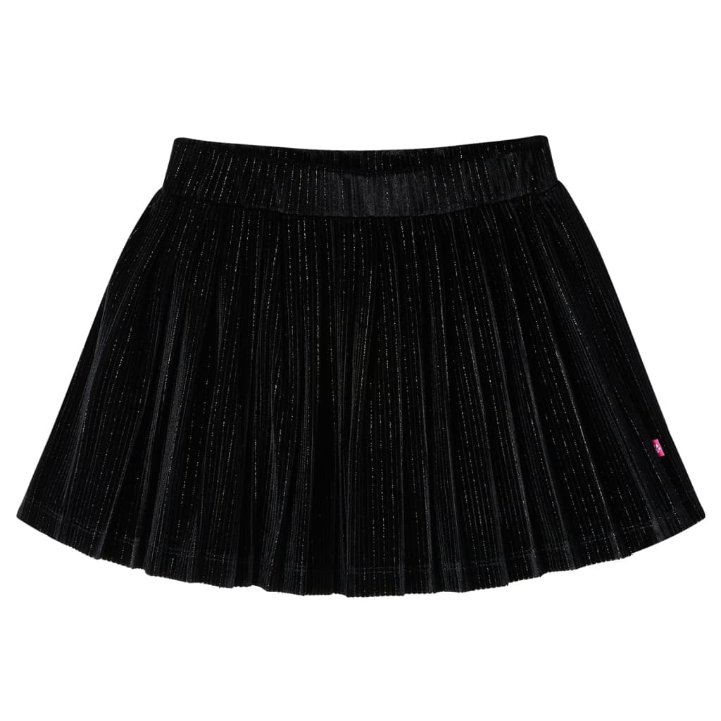 Kinder-Faltenrock mit Lurex Schwarz 128