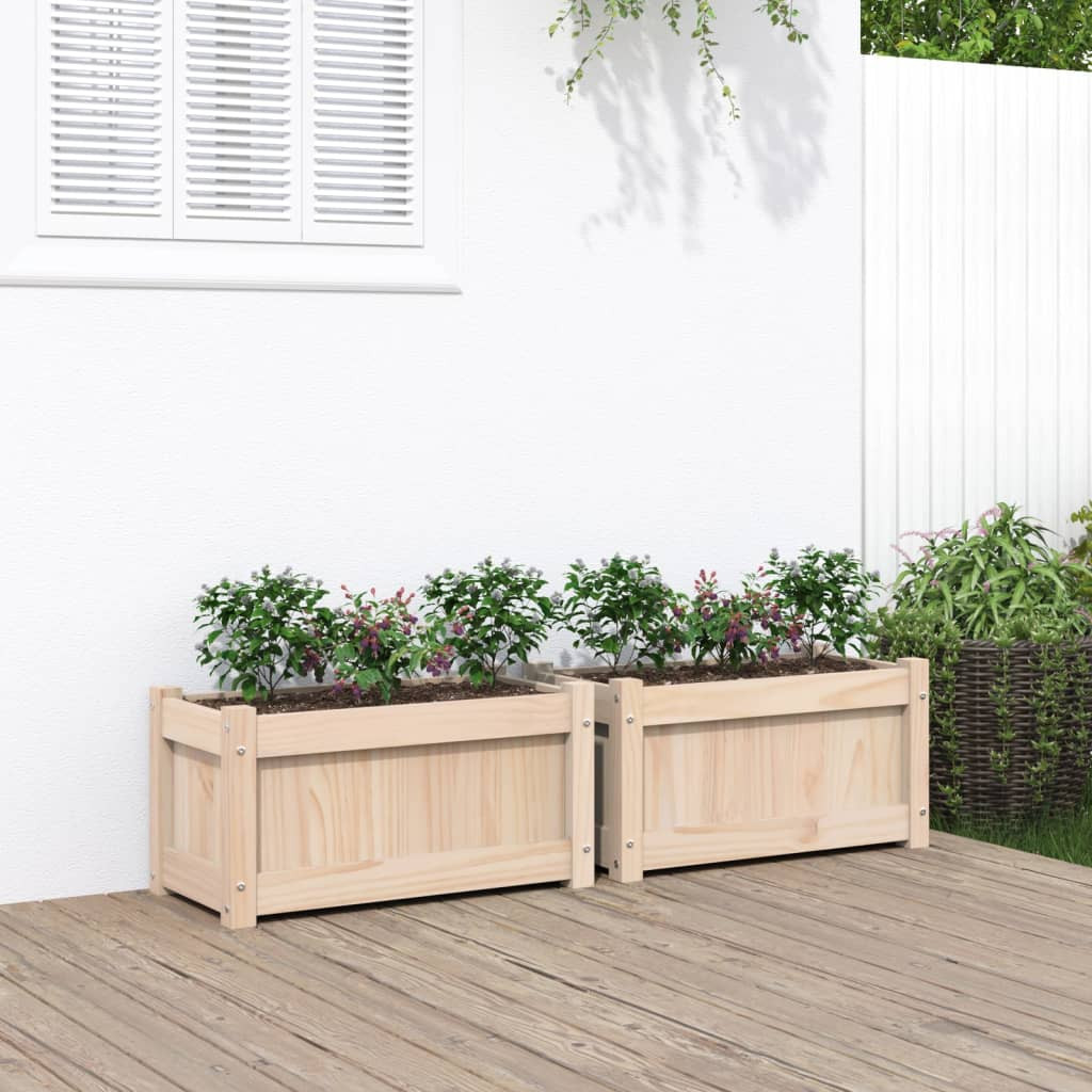 vidaXL Pflanzkübel 2 Stk. Massivholz Kiefer