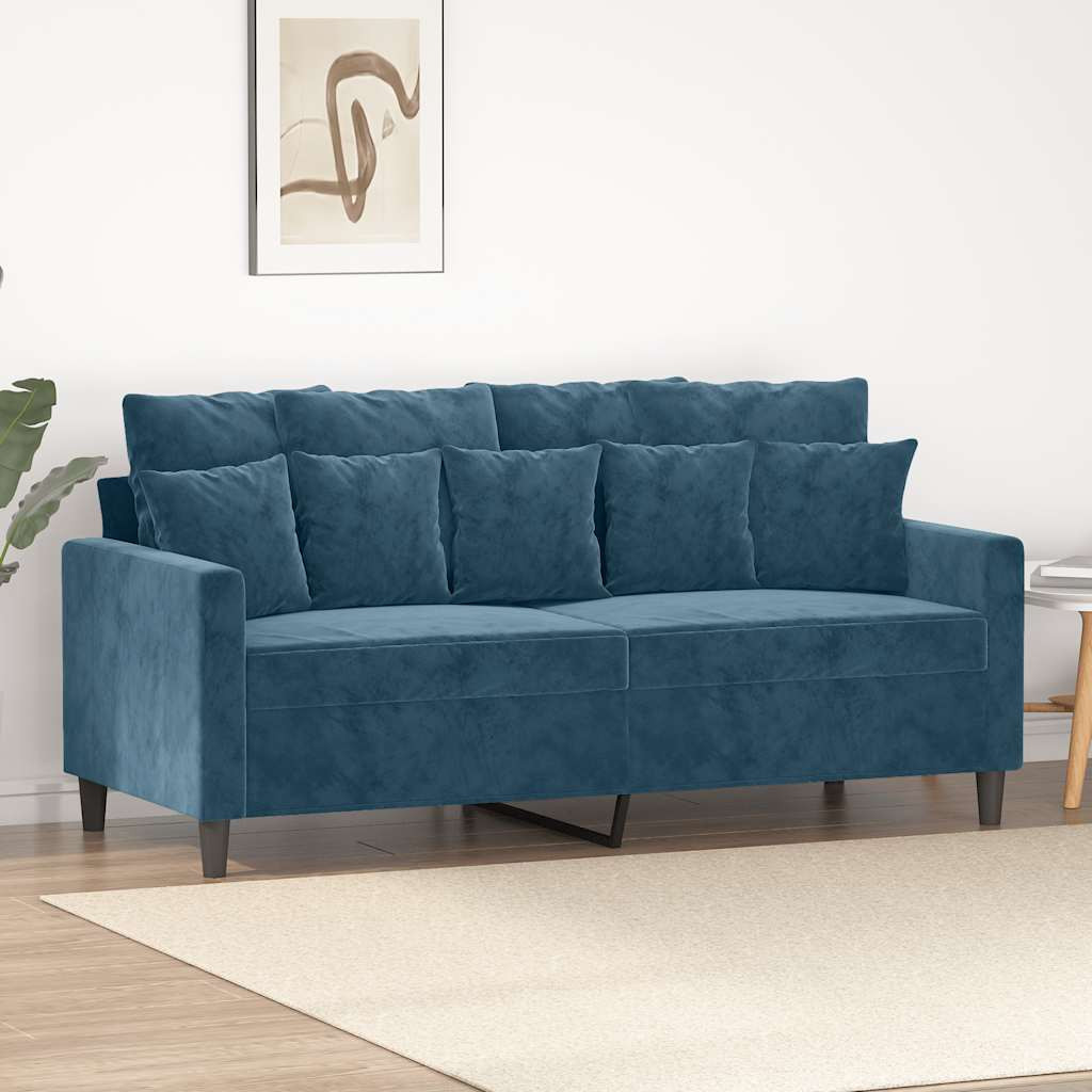 vidaXL 2-Sitzer-Sofa Blau 140 cm Samt