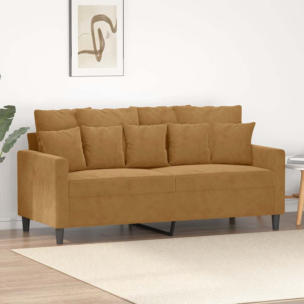 vidaXL 2-Sitzer-Sofa Braun 140 cm Samt