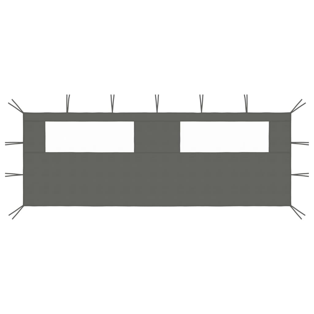 vidaXL Pavillon-Seitenwand mit Fenstern 6x2 m Anthrazit