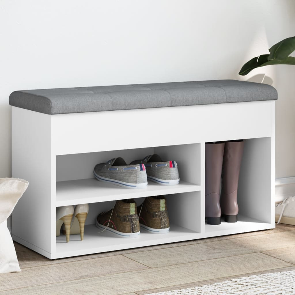 vidaXL Schuhbank Weiß 82 x 32 x 45,5 cm Holzwerkstoff