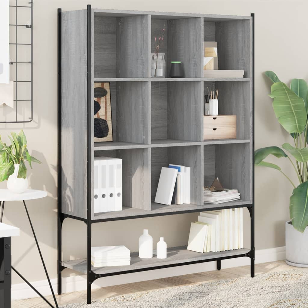 vidaXL Bücherregal Grau Sonoma 102x30x141,5 cm Holzwerkstoff