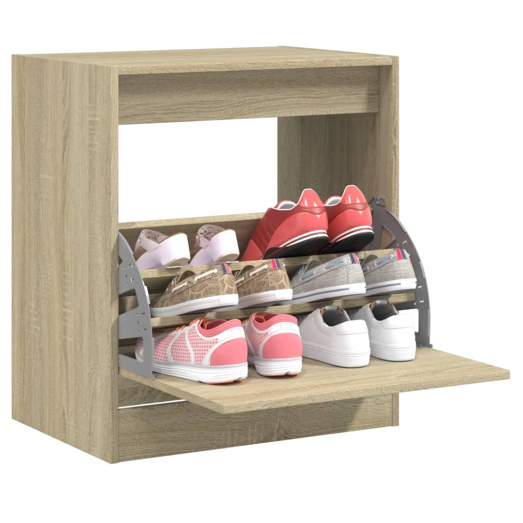 vidaXL Schuhschrank Sonoma-Eiche 60x42x69 cm Holzwerkstoff