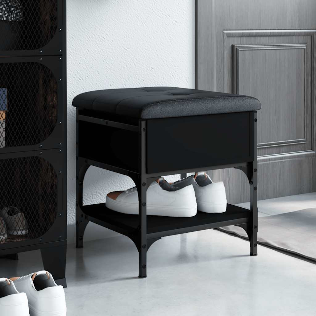 vidaXL Schuhbank Schwarz 42x42x45 cm Holzwerkstoff