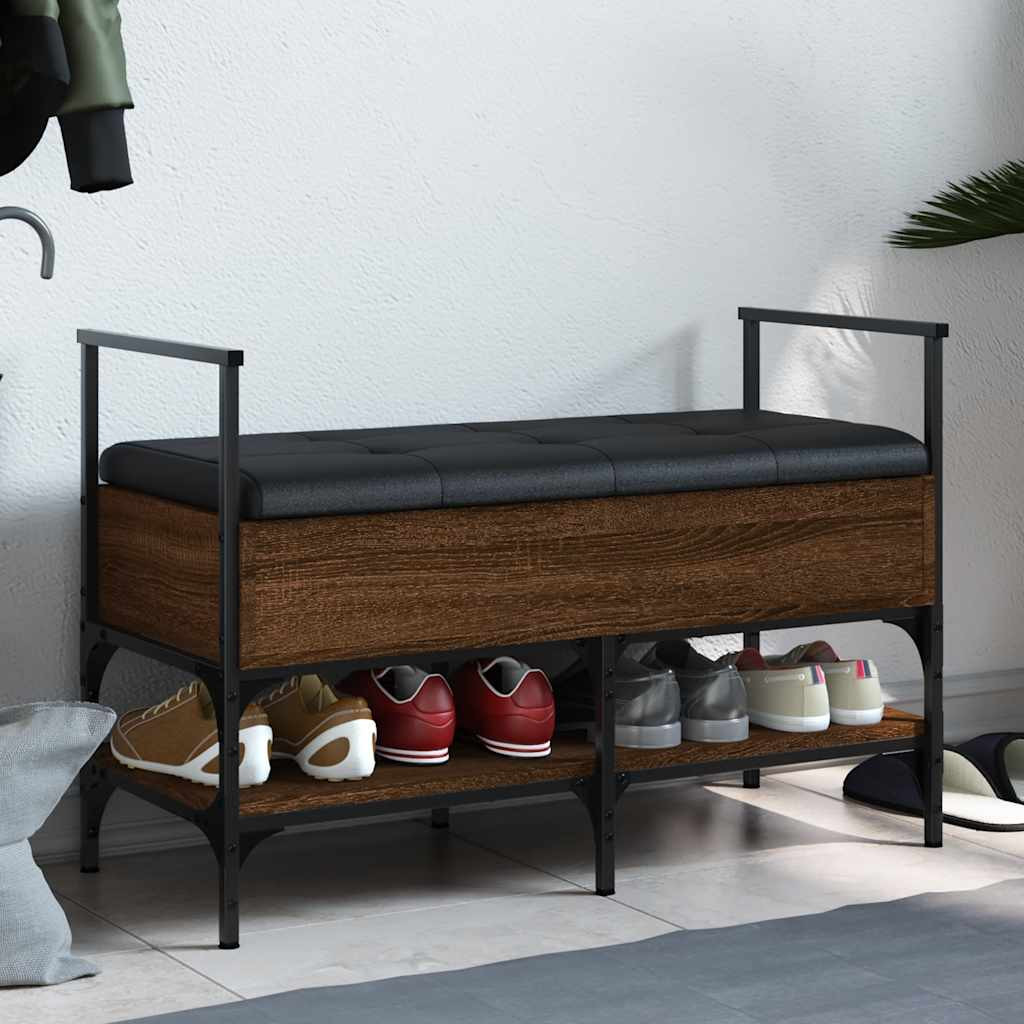 vidaXL Schuhbank Braun Eichen-Optik 85,5x42x57,5 cm Holzwerkstoff