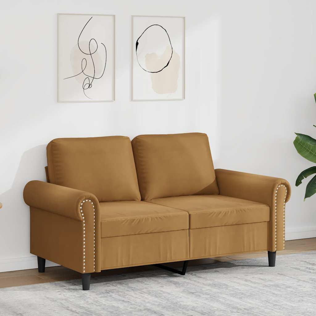 vidaXL 2-Sitzer-Sofa Braun 120 cm Samt