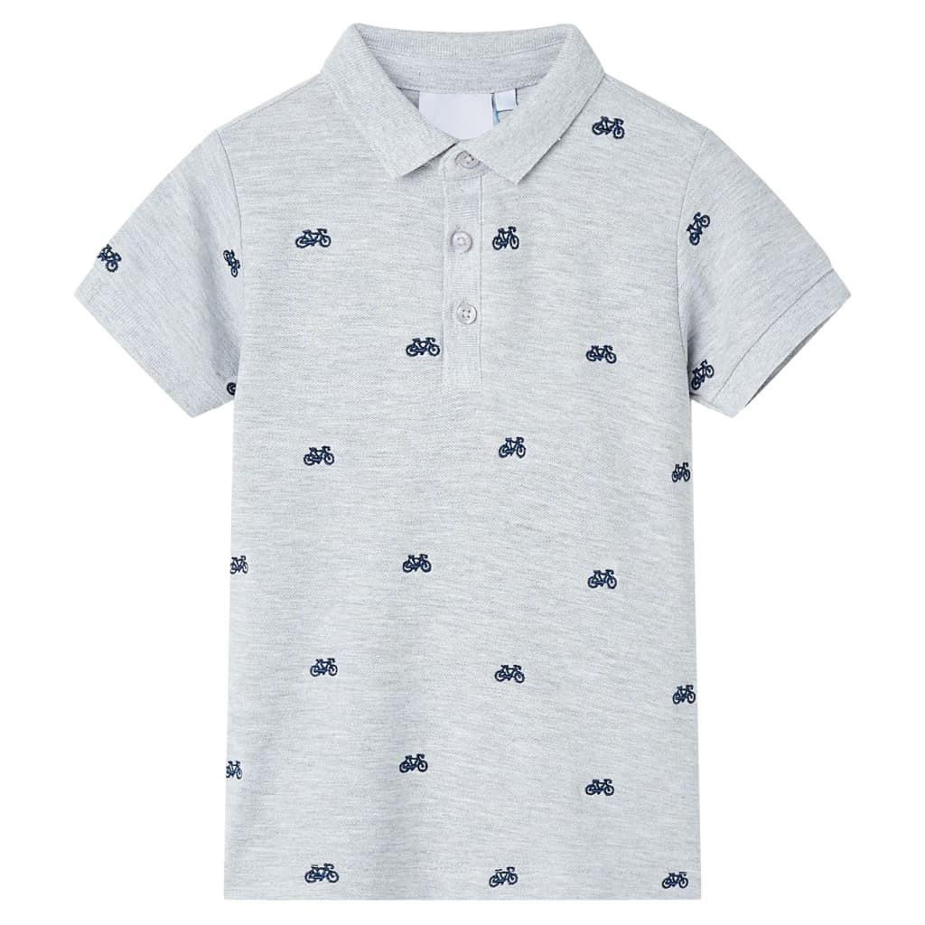 Kinder-Poloshirt Grau Melange 116