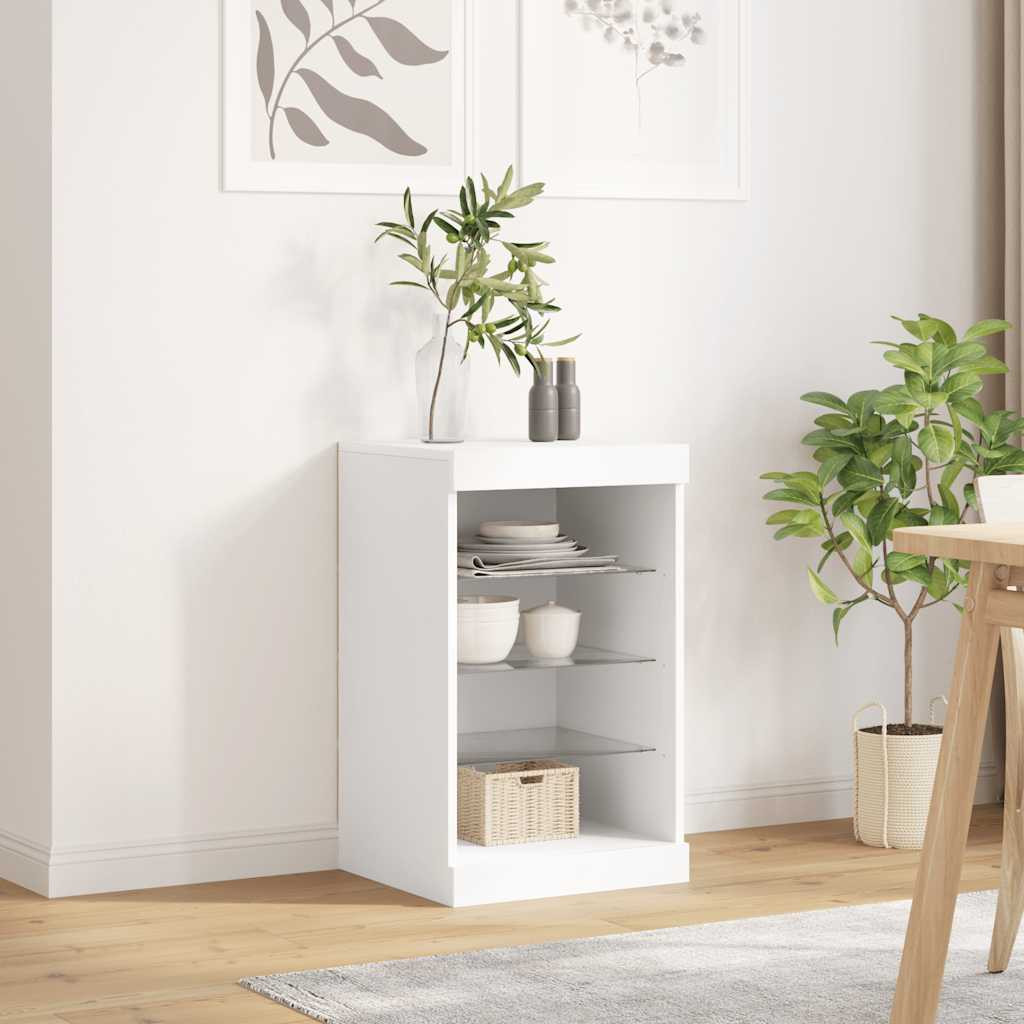 vidaXL Sideboard mit LED-Leuchten Weiß 41x37x67 cm