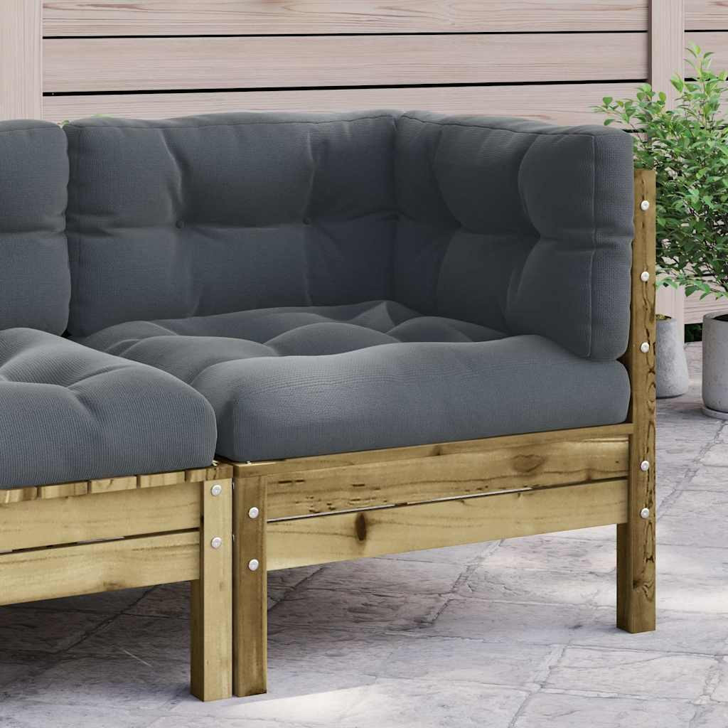 vidaXL Garten-Ecksofa mit Kissen Kiefernholz Imprägniert