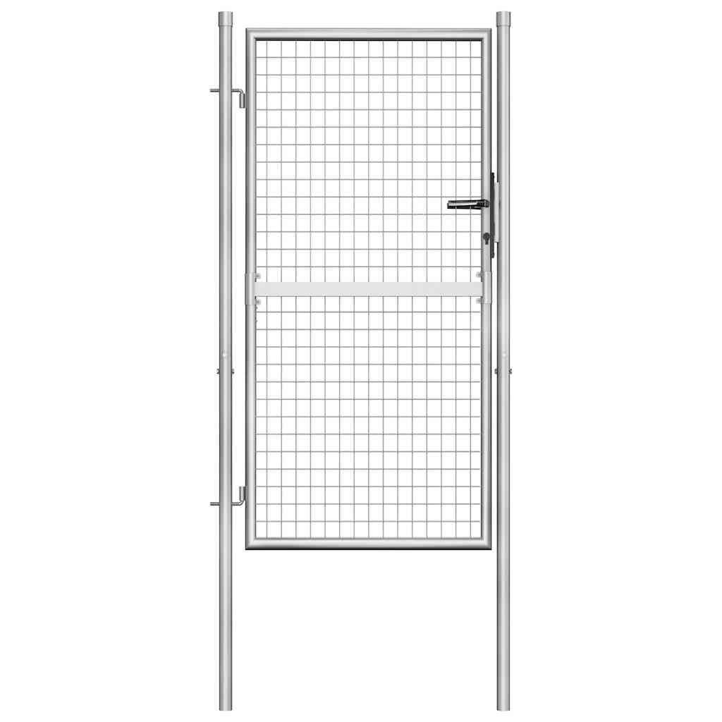 vidaXL Gartentor verzinkter Stahl 100 x 150 cm Silber
