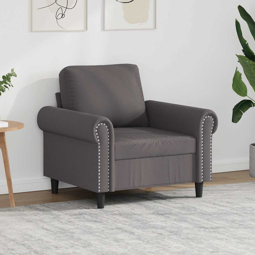 vidaXL Sessel Grau 60 cm Kunstleder