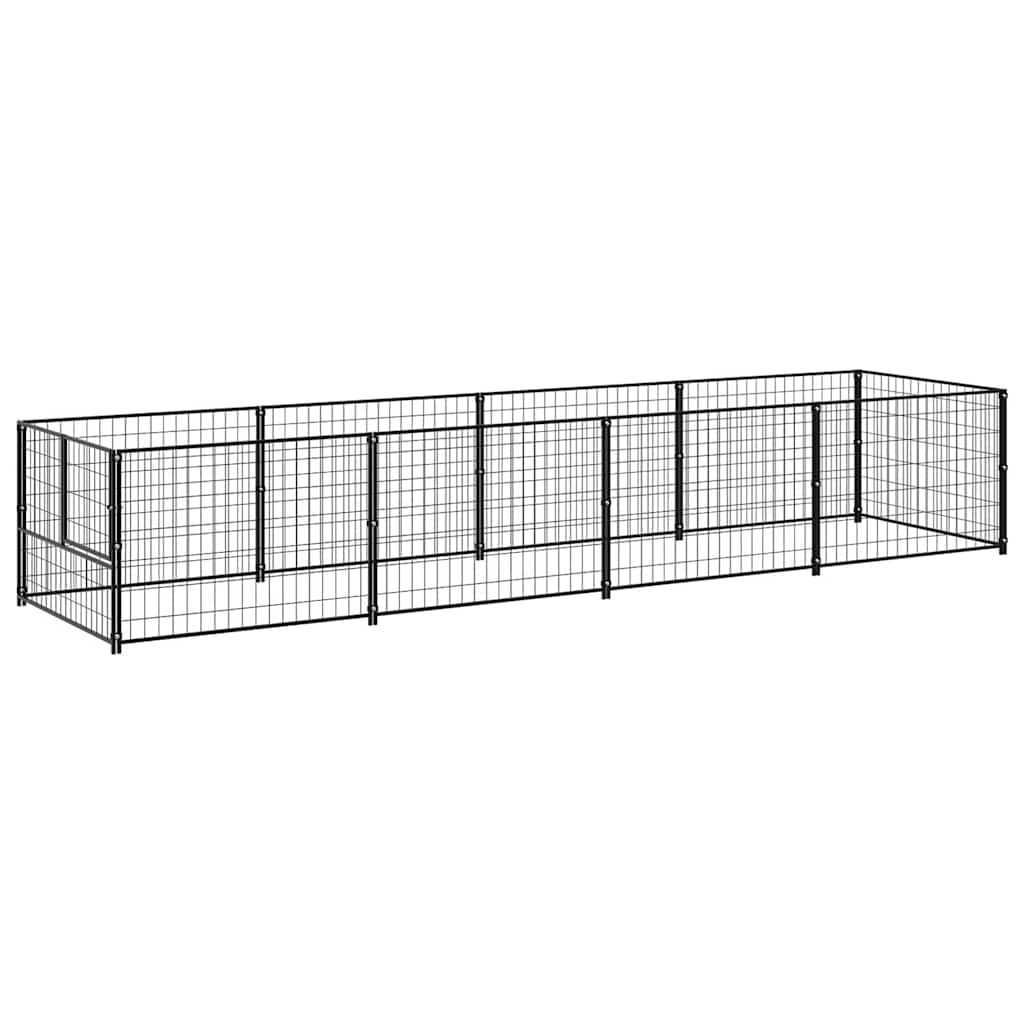vidaXL Hundezwinger Schwarz 4 m² Stahl