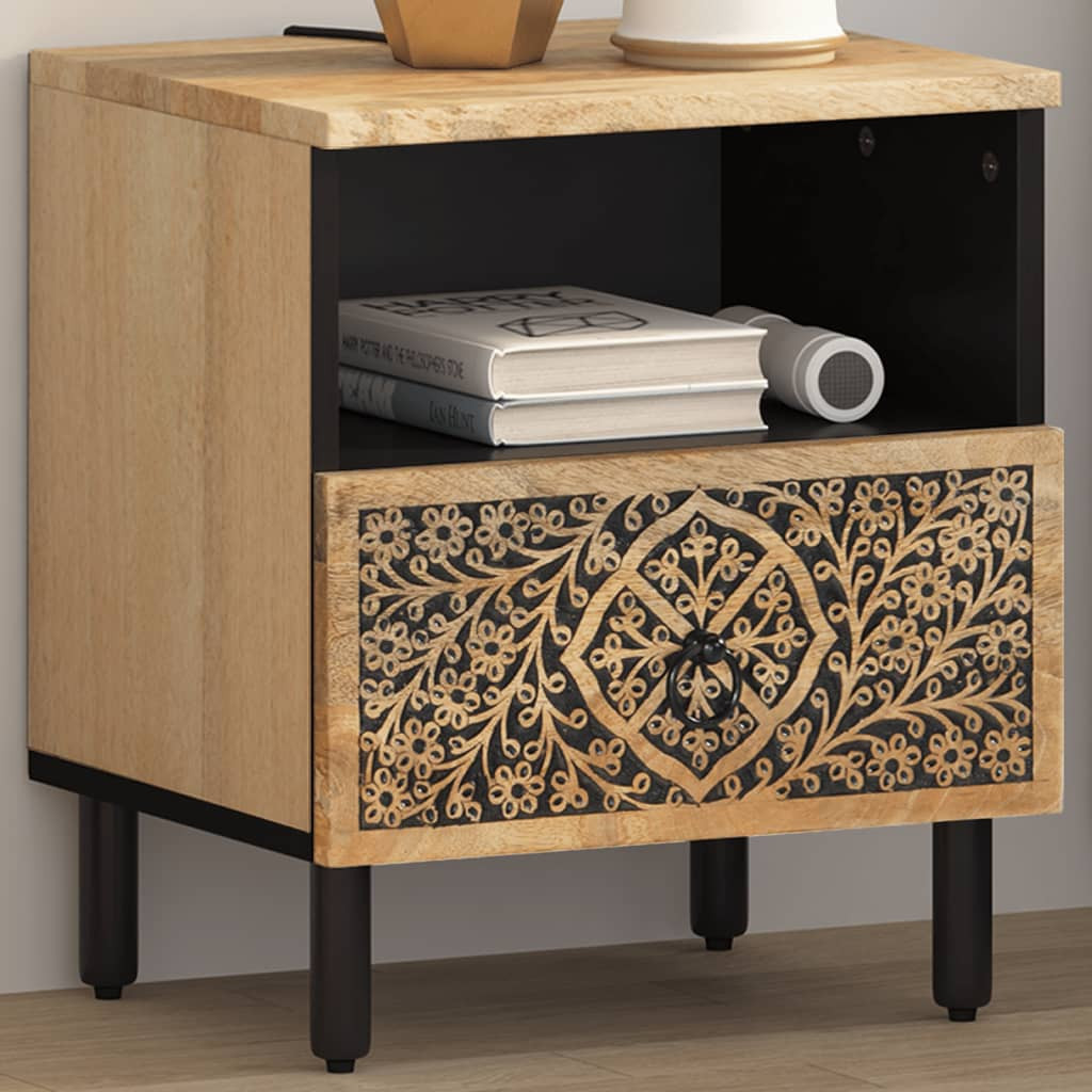 vidaXL Nachttisch 40x33x46 cm Massivholz Mango