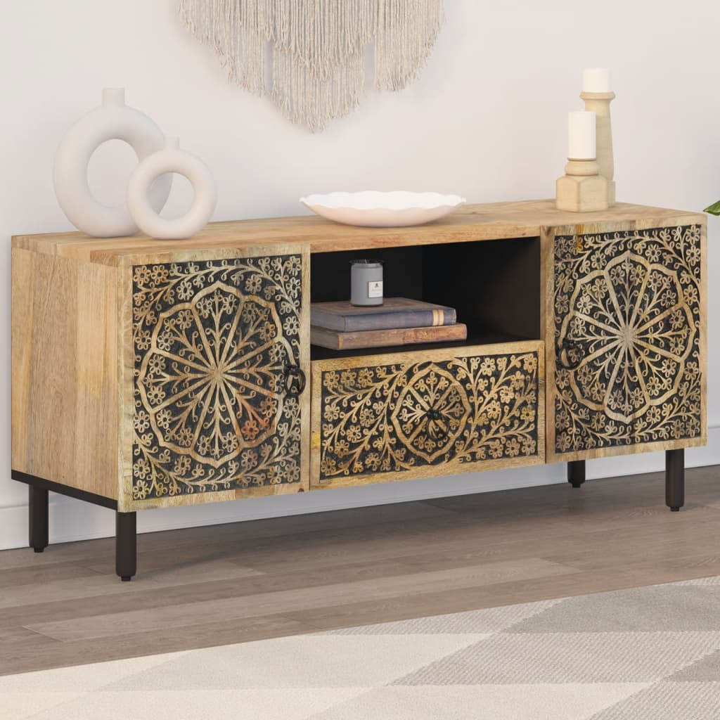 vidaXL TV-Schrank 105x33x46 cm Massivholz Mango