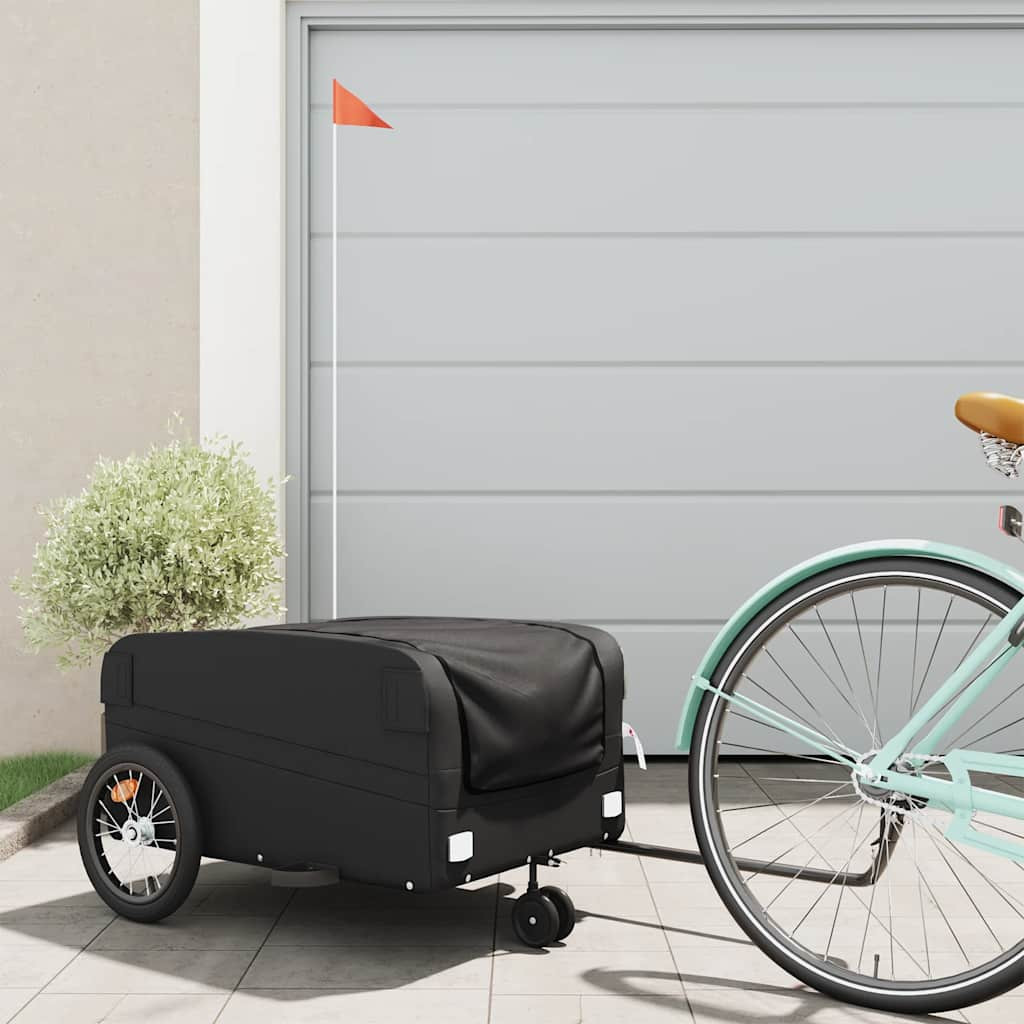 vidaXL Fahrradanhänger Schwarz 45 kg Eisen