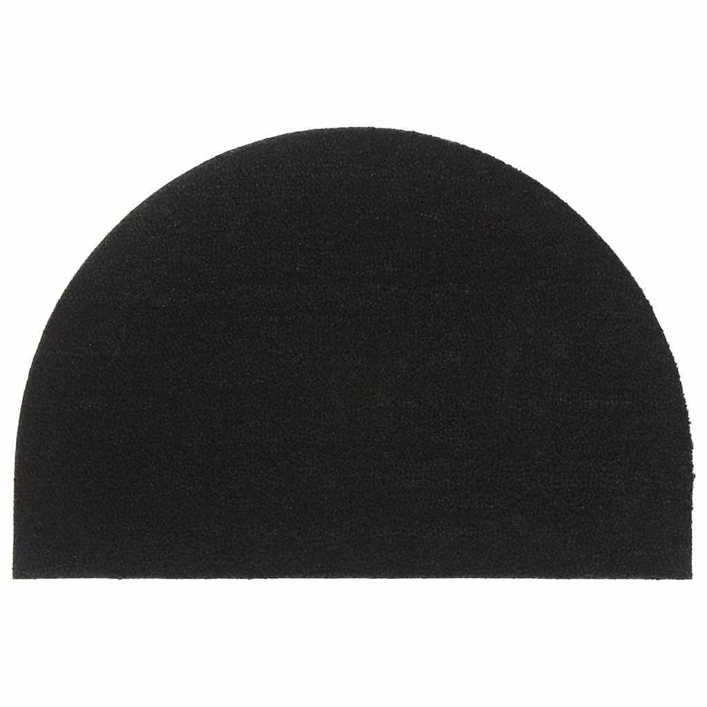 vidaXL Fußmatte Schwarz Halbrund 60x90 cm Kokosfaser Getuftet
