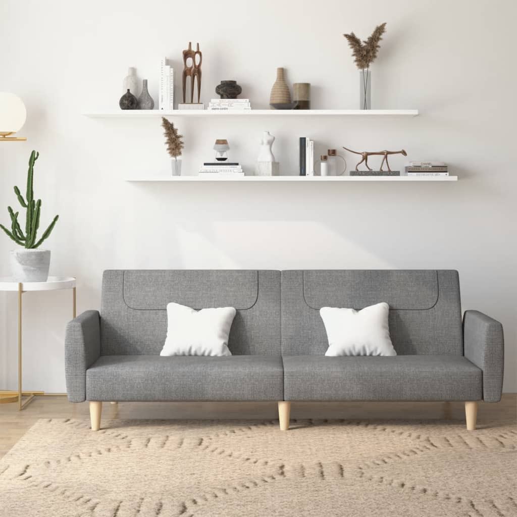 vidaXL Schlafsofa 2-Sitzer Hellgrau Stoff