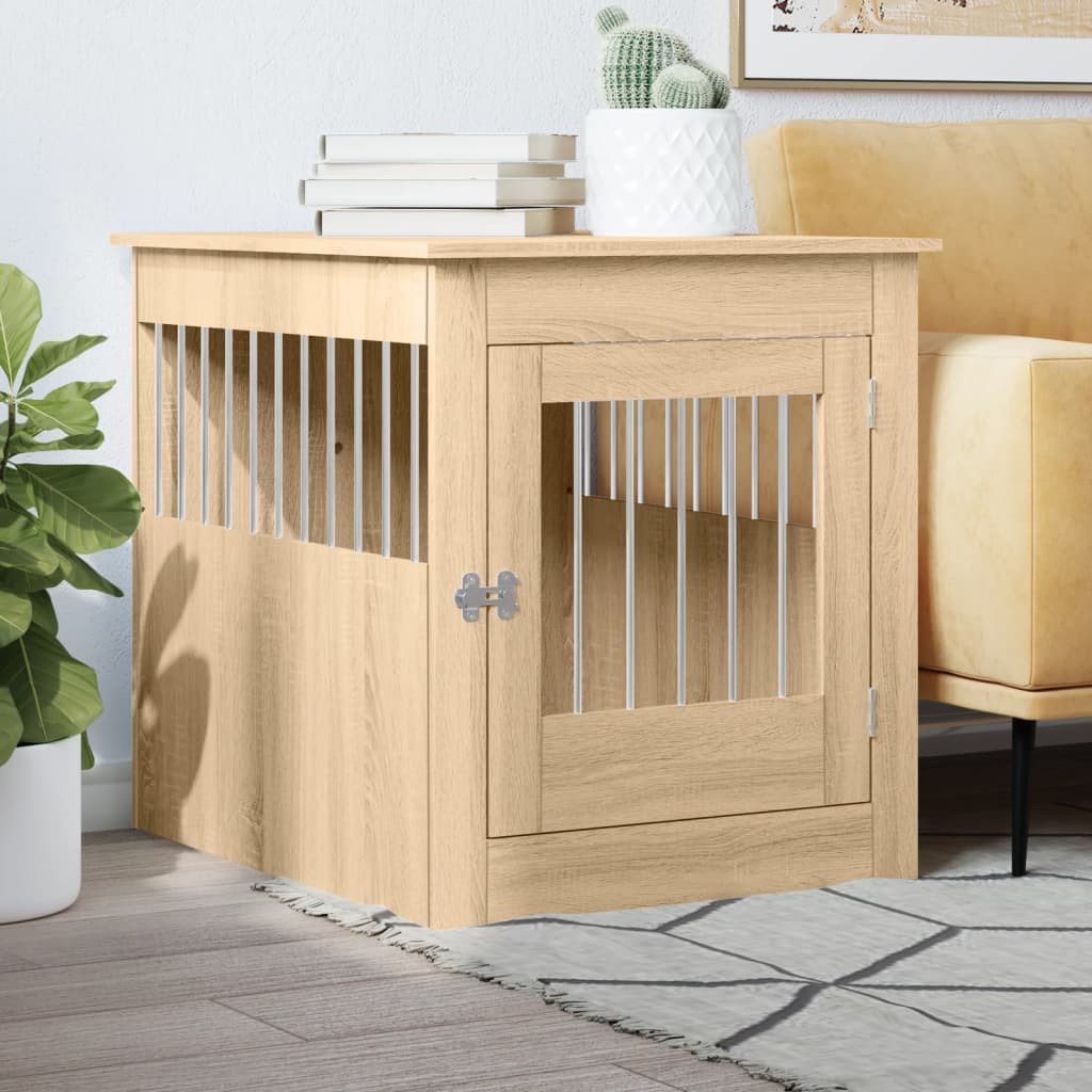 vidaXL Hundekäfig im Möbelstil Sonoma-Eiche 64,5x80x71cm Holzwerkstoff