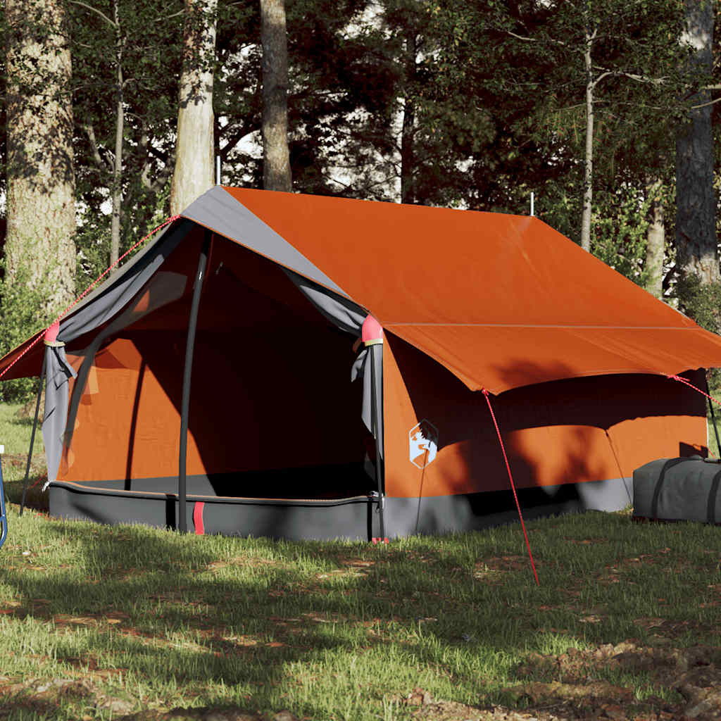 vidaXL Campingzelt 2 Personen Grau und Orange Wasserfest