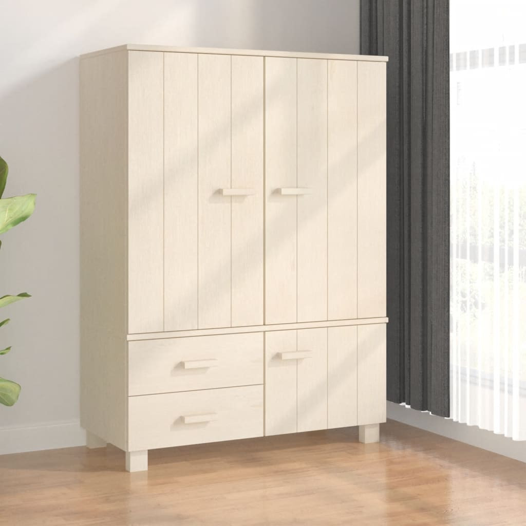 vidaXL Kleiderschrank HAMAR Honigbraun 99x45x137 cm Massivholz Kiefer