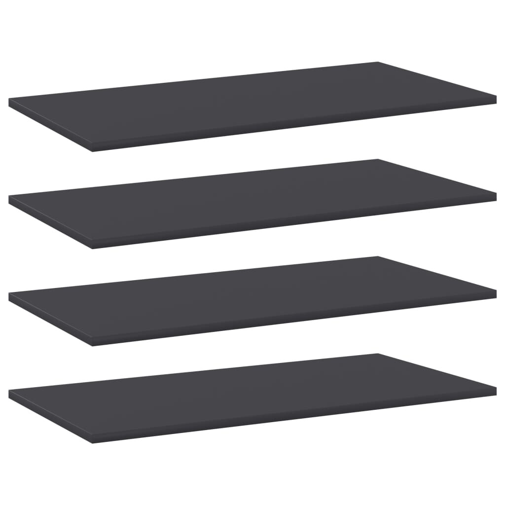 vidaXL Bücherregal-Bretter 4 Stk. Grau 80x40x1,5 cm Holzwerkstoff