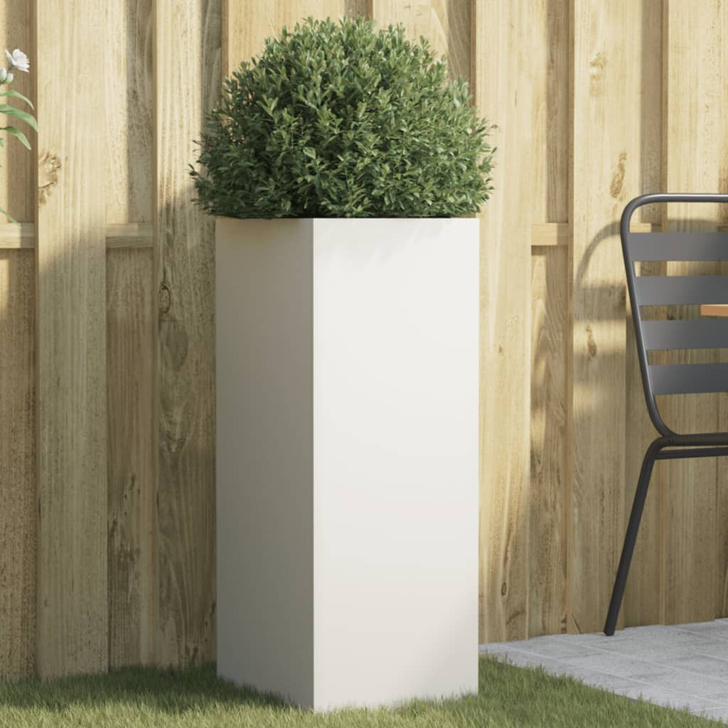 vidaXL Pflanzkübel Weiß 32x29x75 cm Stahl
