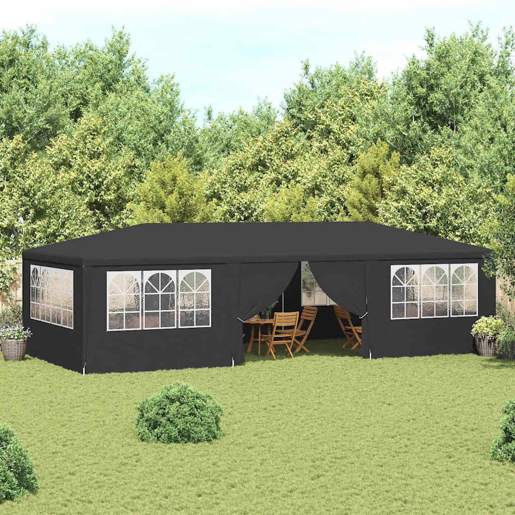 vidaXL Profi-Partyzelt mit Seitenwänden 4×9 m Anthrazit 90 g/m²