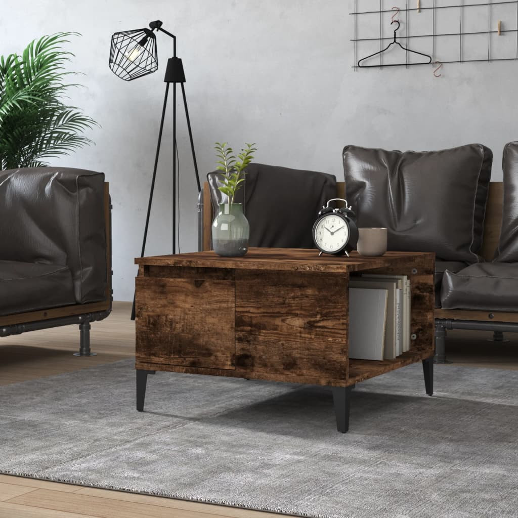 vidaXL Couchtisch Räuchereiche 55x55x36,5 cm Holzwerkstoff