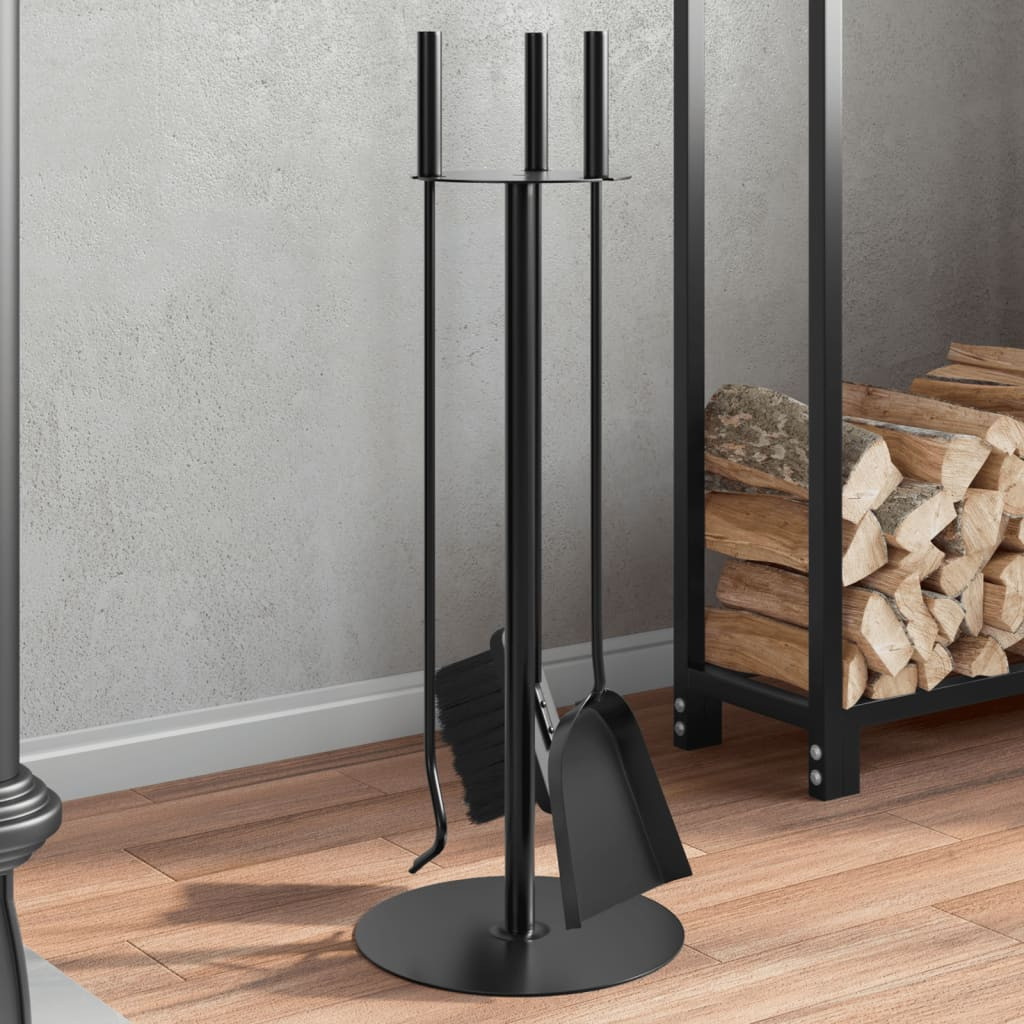 vidaXL 4-teiliges Kaminbesteck-Set 22 x 59 cm Stahl