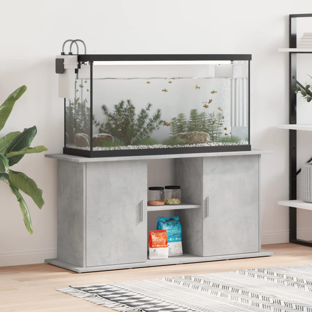vidaXL Aquariumständer Betongrau 121 x 41 x 58 cm Holzwerkstoff